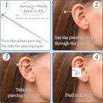 Flat Back Stud Earrings for Cartilage Piercing