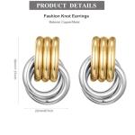 Chunky Gold Silver Knot Drop Earrings