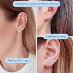Flat Back Stud Earrings for Cartilage Piercing