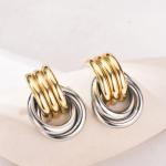 Chunky Gold Silver Knot Drop Earrings