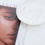 Dainty Silver Layered Necklace Set for Women