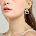 Chunky Gold Silver Knot Drop Earrings