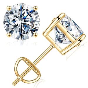 Moissanite Stud Earrings in Sterling Silver