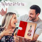 Velvety Red Matte Lipstick with Violin Design