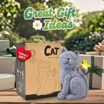 Solar Cat Garden Statue with Butterfly Decor