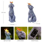 Solar Dog Statue with Butterfly - Fun Garden Decor