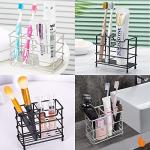 Stylish Black Stainless Steel Toothbrush Holder