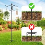 Adjustable 76-Inch Double Shepherd's Hooks for Outdoors