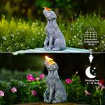 Solar Dog Statue with Butterfly - Fun Garden Decor