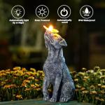 Solar Dog Statue with Butterfly - Fun Garden Decor