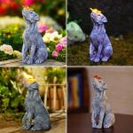 Solar Dog Statue with Butterfly - Fun Garden Decor