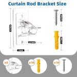 Self-Adhesive Curtain Rod Holders, 6-Pack