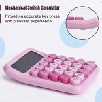 Pink Mechanical Switch Calculator with Large LCD Display