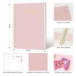 Pink Meeting Notebook with Action Items & Planner