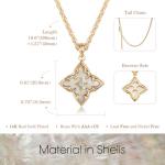 Gold Clover Pendant Necklace with Adjustable Chain