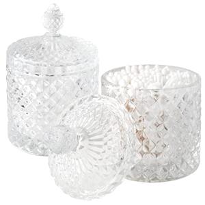 2 Pack Clear Glass Apothecary Jars with Lids