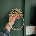 Antique Solid Brass Towel Ring, 6 Inches