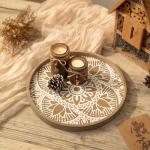 Boho Round Serving Tray for Home Decor