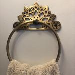 Antique Solid Brass Towel Ring, 6 Inches