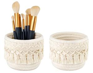 Mkono Macrame Makeup Brush Holder Set of 2