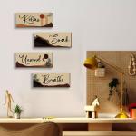 Boho Wall Art Set with Relaxing Quotes