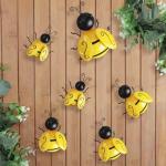 Bumble Bee Metal Wall Art Decor - 6 Pieces