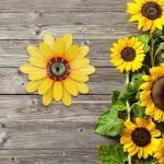YEAHOME 11'' Metal Sunflower Wall Decor