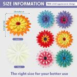 6 Pcs Colorful Metal Flower Wall Decor