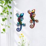 Metal Gecko Wall Art 2 Pack for Outdoors