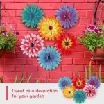 6 Pcs Colorful Metal Flower Wall Decor
