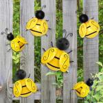 Bumble Bee Metal Wall Art Decor - 6 Pieces