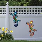Metal Gecko Wall Art 2 Pack for Outdoors
