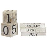 Rustic Wooden Block Calendar for Desk Decor