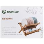 Collapsible 2-Tier Teak Dish Drying Rack