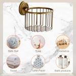 Antique Brass Wall-Mounted Toilet Paper Holder