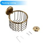 Antique Brass Wall-Mounted Toilet Paper Holder