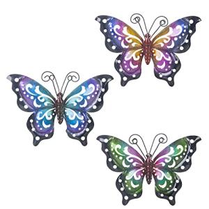 3 Pack Metal Butterfly Wall Art for Home & Garden