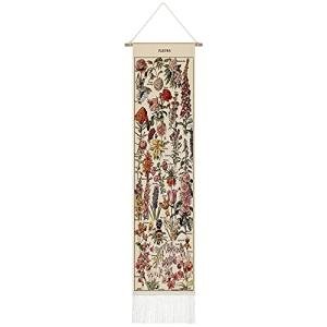 Vintage Botanical Tapestry Wall Hanging with Tassels