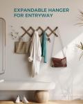 Expandable Wood Wall Hanger with 14 Pegs