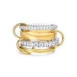 Gold and Platinum Stackable Interlocking Ring Set