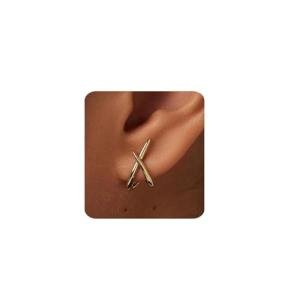 Trendy 14K Gold Minimalist Stud Earrings for Women