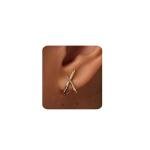 Trendy 14K Gold Minimalist Stud Earrings for Women