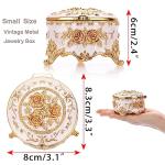 Vintage Round Gold Jewelry Box for Keepsakes