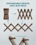 Expandable Wood Wall Hanger with 14 Pegs