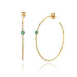 Dainty Gold-Plated Hoop Earrings with Blue Turquoise