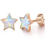 Cute Rose Gold Star Stud Earrings for Kids