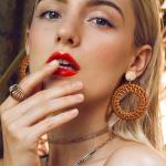 Raffia Rattan Bohemian Dangle Earrings Set