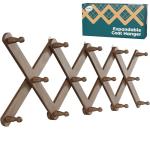 Expandable Wood Wall Hanger with 14 Pegs
