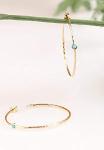Dainty Gold-Plated Hoop Earrings with Blue Turquoise