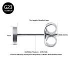 Women's Moon Stud Earrings - Silver Titanium 4MM